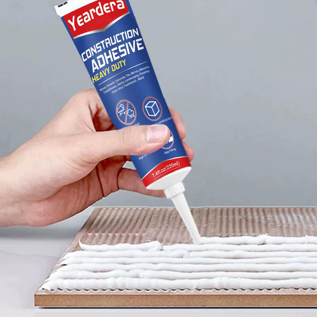 Yeardera Heavy Duty Construction Adhesive, 7.4 Ounce Cement Glue Squeeze Tube, Versatile Construction Glue for Tile, Floor, Stone, Wood, Wall & More, Pack of 1 (CZJS-100ml-001)
