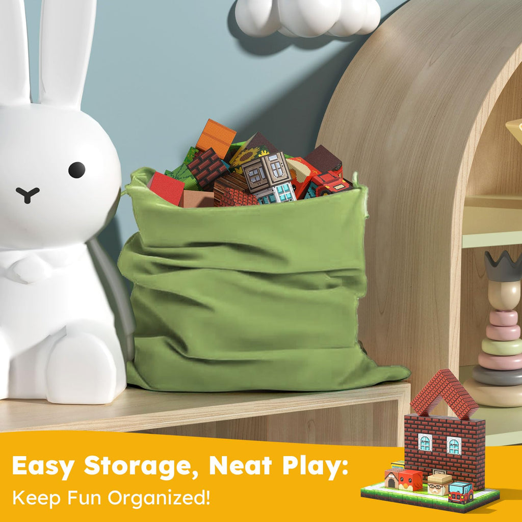 Dufvrpe Magnetic Blocks - 100PCS Idyllic Farm - 1" Creative Magnetic Building Cubes Set for Kids Ages 4-8