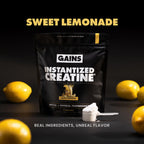 Gains in Bulk Instantized Creatine Monohydrate for Men & Women, Soluble Pre Workout Powder, Supports Muscle Building, Strength and Performance, Bodybuilding Supplements, Sweet Lemonade, 30 Servings
