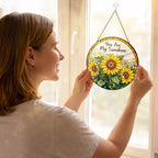 Sunflower Gifts for Women - You are My Sunshine Suncatcher, Birthday Gifts for Mom, Grandma, Mama, Step Mom, Mother in Law from Daughter Son - Sunflowers Suncatcher Stained Glass Window Hanging Decor