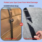 UCEDER 2 PCS Heavy Duty Hot Tub Cover Wind Straps FITS Most SPAS Locks Adjustable Length 72"~127" (Black, 10.5 Ft)