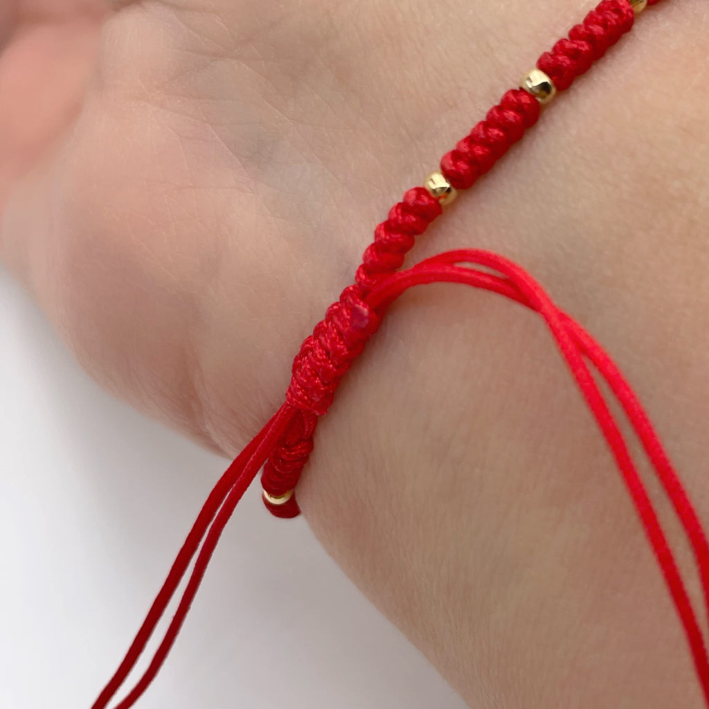 St Benedict Medal Red String Adjustable Bracelet for her Pulsera San Benito