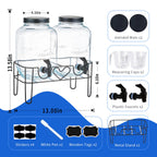 1 Gallon Liquid Laundry Detergent Dispenser with Stand, Glass Laundry Soap Dispenser, Glass Jars for Laundry Room Organization and Storage, Liquid Detergent, Fabric Softener