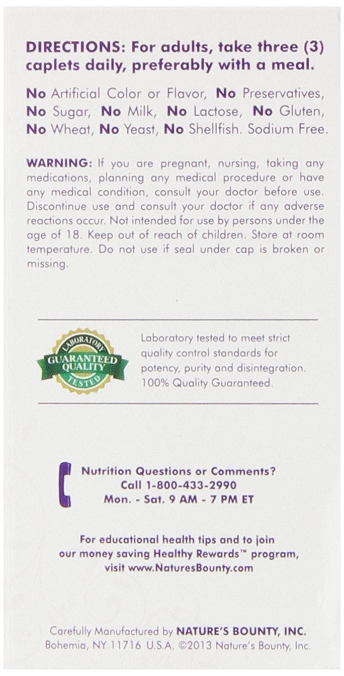 Nature's Bounty Optimal Solutions Hair, Skin & Nails Formula, 120 Coated Caplets (2 X 60 Count)