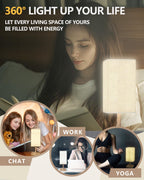 FARRIDE Light Therapy Lamp 10000 Lux Sun Lamp with 3 Color Temperatures, Adjustable Brightness, 4 Timer & Memory Function, Full Spectrum Light, Sunlight Lamp with Remote Control for Home, Happy Life