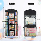 EOLIMEX Christmas Wrapping Paper Organizer Storage, Hanging Gift Bag Storage Organizer, Double-Sided Wrapping Paper Holder Storage - Black
