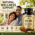 HERBALICIOUS Star Anise Supplement – Organic (Illicium verum) – 100 Capsules – 1000mg – No Fillers, No Preservatives – Immune & Antioxidant Support