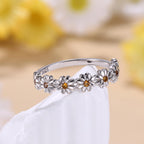 MILACOLATO 925 Sterling Silver Rings for Women Dainty CZ Daisy Flower Ring