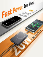 Magnetic Portable Charger 10000mAh, Fast Charging for MagSafe Battery Pack