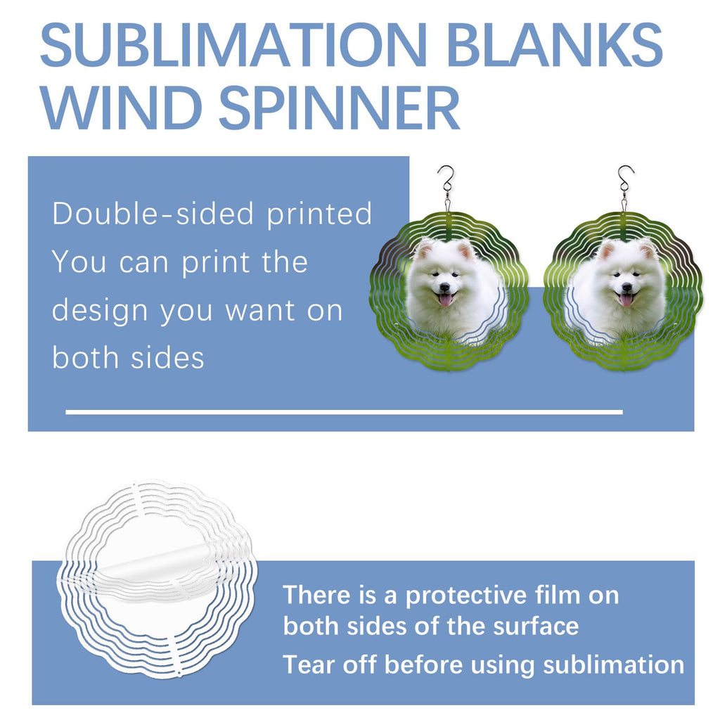 20 Pcs Sublimation Wind Spinner Blanks 10 Inch Round Aluminum Metal Wind Spinners Product Outdoor Garden Decoration for Heat Press Transfer Sublimation Blank Wind Spinners