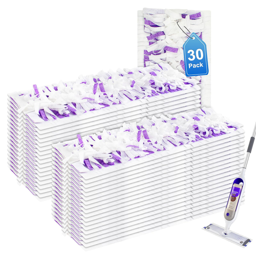 30 Pack Valuable Disposable Mopping Pad Refills Compatible with Swiffer PowerMop, Power Mop Refill Pads Replacements for Swiffer Power Mop Spray Mop Dry&Wet Pads Refills for Multi-Surface Floor Clean