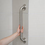 Amazon Basics Bathroom Handicap Safety Grab Bar, 24 Inch Length, 1.25 Inch Diameter, Holds up to 500LBs, ADA Compliant, Stainless Steel