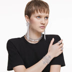 Swarovski Imber Emily Tennis bracelet, Round cut, Blue, Rhodium finish