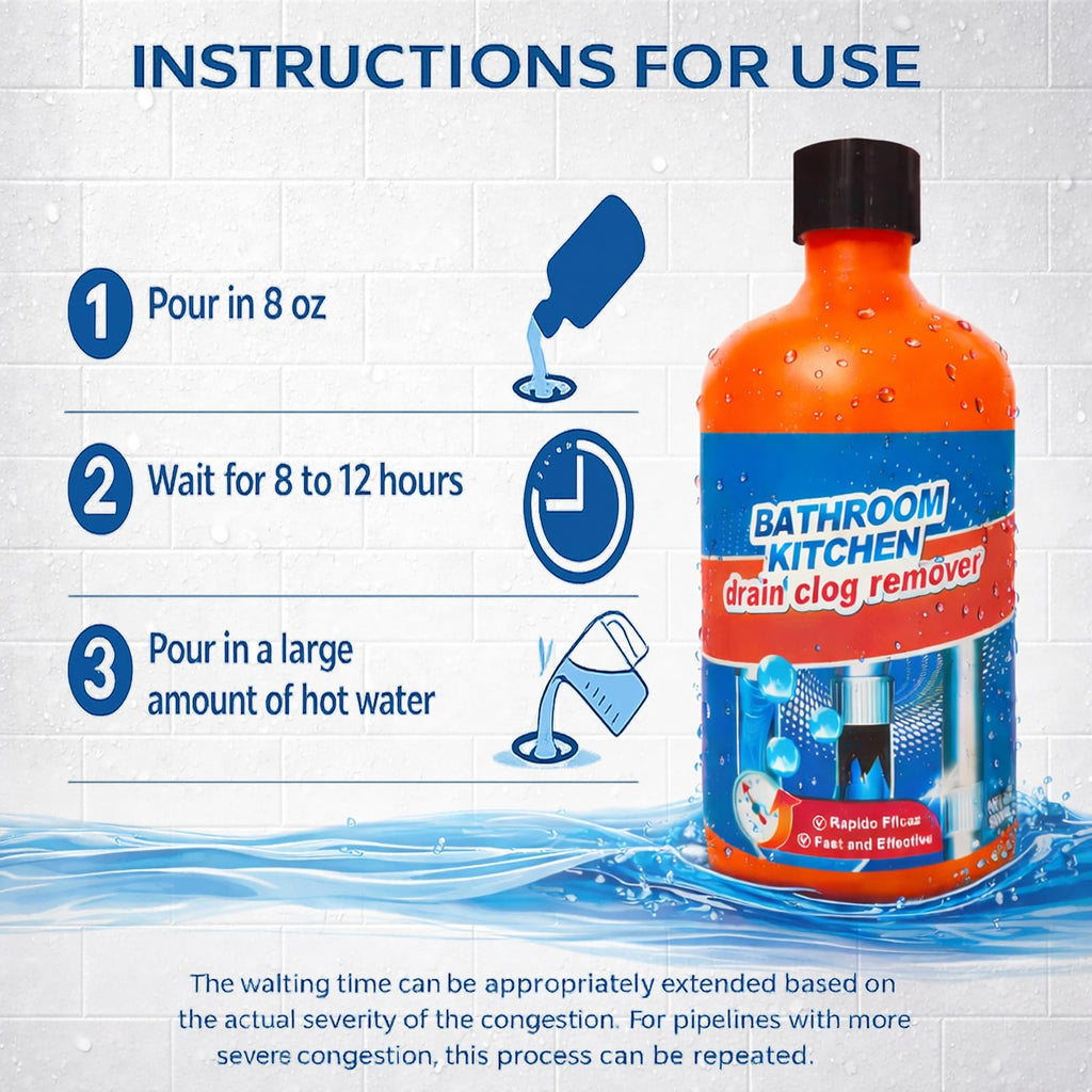 Drain Clog Remover, Liquid Plumber Drain Cleaner, Sink Cleaner Garbage Disposal and Deodorizer, Pipe Cleaners for Shower or Sink Drains, Professional Toilet Unclogs and Removes Hair, Blockage (2 pcs)