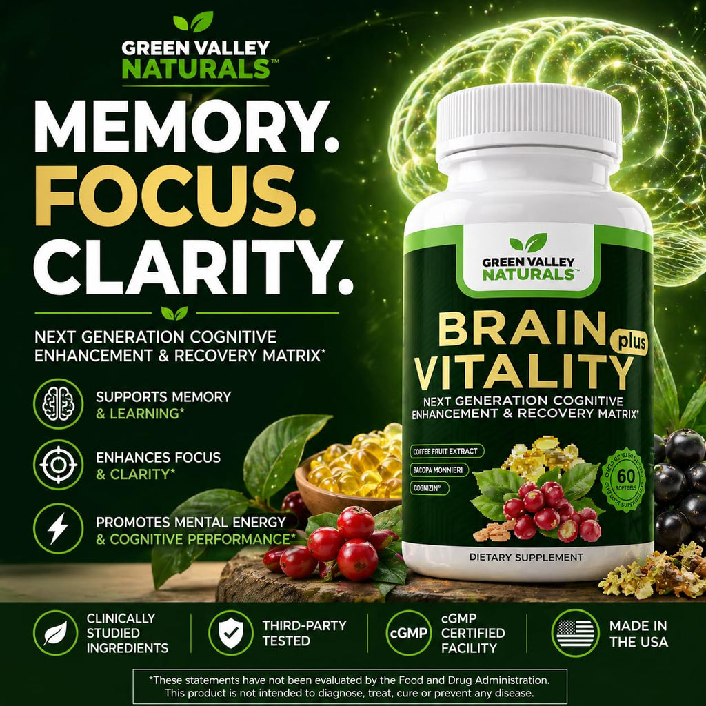 Green Valley Naturals Brain Vitality Plus™ Brain Health Supplement