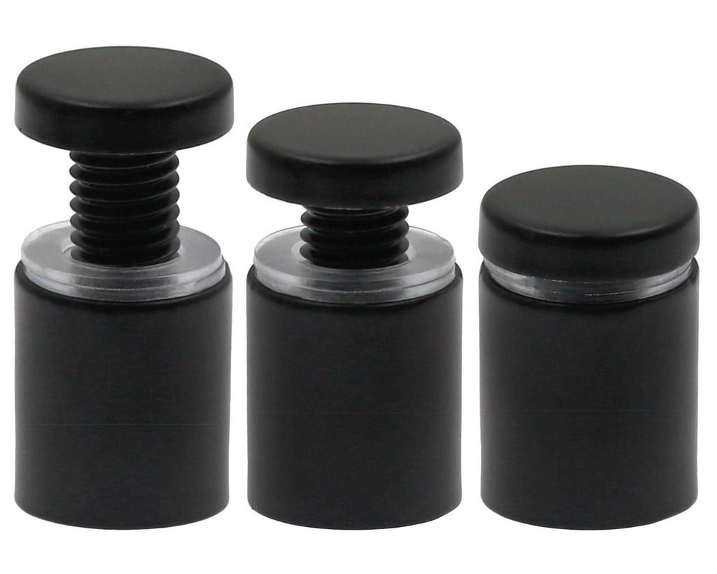 Luomorgo 24 Pcs 3/4" x 1" Stainless Steel Standoff Screws, Wall Sign Standoff Mounting Hardware Advertising Glass Standoff Nail for Hanging Acrylic Picture Frame, Black