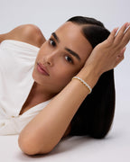 PAVOI CZ Wedding Bridal Tennis Bracelet for Women, White Gold, 6.5"