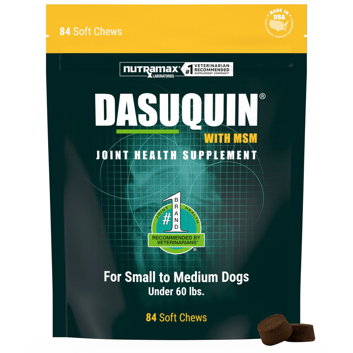 Nutramax Dasuquin MSM Joint Supplement, Small/Med Dogs, Soft Chews, 84ct