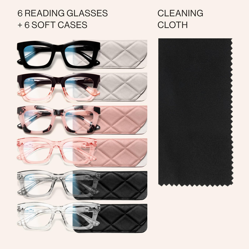 CCVOO 2.0 Reading Glasses for Women, Stylish Eyeglasses, Blue Light Readers for Women, Computer Eye Glasses, Cheaters