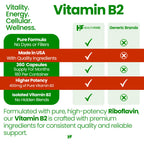 Healthfare Vitamin B2 Riboflavin 400 mg | Pack of 2 | 180 Veg Capsules Each | Supplement | Gluten-Free | Non-GMO