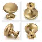 NIZADO Aged Brass Knobs 12 Pack, Solid Warm Gold Cabinet Knobs, Antique Brass Drawer Knobs, Champagne Bronze Kitchen Cabinet Hardware,Diameter 1-1/5"