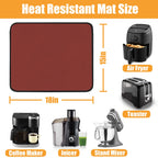 Amerbro Heat Resistant Mats for Countertop - Firproof 15x18 in Heat Resistant Mats for Air Fryer - Kitchen Countertop Protector for Air Fryer, Coffee Maker, Stand Mixer, Toaster, Oven 2PCS - Red