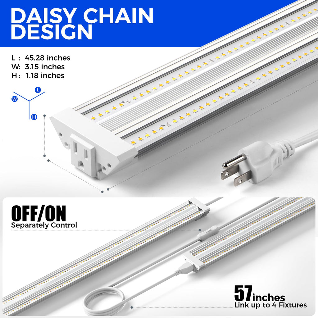 Barrina TX72 4FT LED Grow Light, 288W (4 x 72W), Full Spectrum Timer, 4Pack