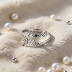 coobopet Custom Name Rings for Women Personalized 14K Gold Plated/Sterling Silver/Rose Gold Engraved Name Ring Customized Jewelry Gift Wedding Engagement Rings for Women Men Couples
