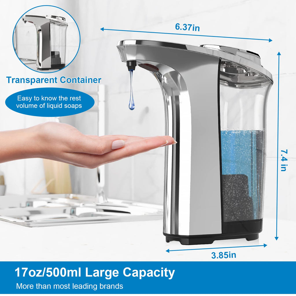 Automatic Soap Dispenser, 17oz Touchless Liquid Dish Soap Dispenser Kitchen
