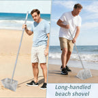 Sand Flea Rake, 65" Long Handle Stainless Steel Sand Sifter for The Beach