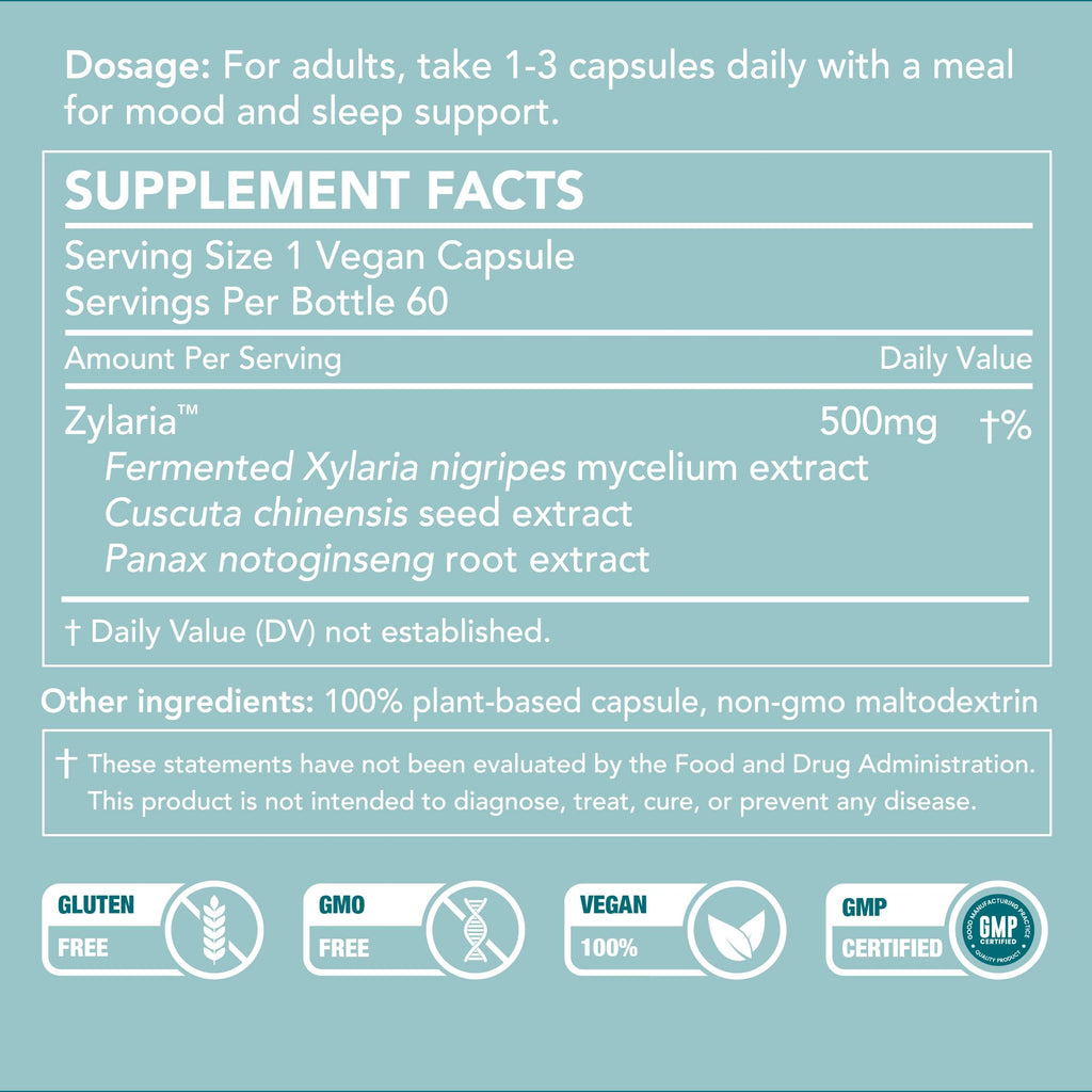 SleepBoost™, formulated with Zylaria™. May Support a Sense of Calm Through Natural Neuro Pathways