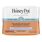 The Honey Pot Company - Herbal Pads for Women - Organic Incontinence Overnight w/Wings - Infused w/Essential Oils for Cooling Effect - Postpartum Essentials - Feminine Care - 16 ct