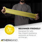 THERABAND Resistance Bands Set, Beginner Kit, Yellow, Red, Green, Latex Elastic Bands for Exercise & Physical Therapy, Strength Training Bands for Upper & Lower Body Fitness