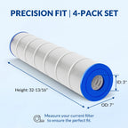 Swimara C5030 C5025 C5020 C5000 Pool Filter Cartridges, 5 oz+ Trilobal Fabric, Replacement for Hayward CX1280XRE, PA131, 524 Sq. Ft., 4-Pack, Ultra Series