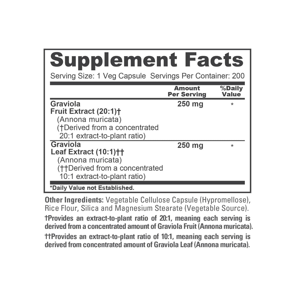 NusaPure Graviola Capsules, 500 mg, 200 Veg Capsules (Non-GMO, Vegan)