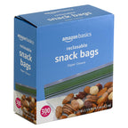 Amazon Basics Reclosable Food Storage Snack Bags,300 Count (Pack of 2)