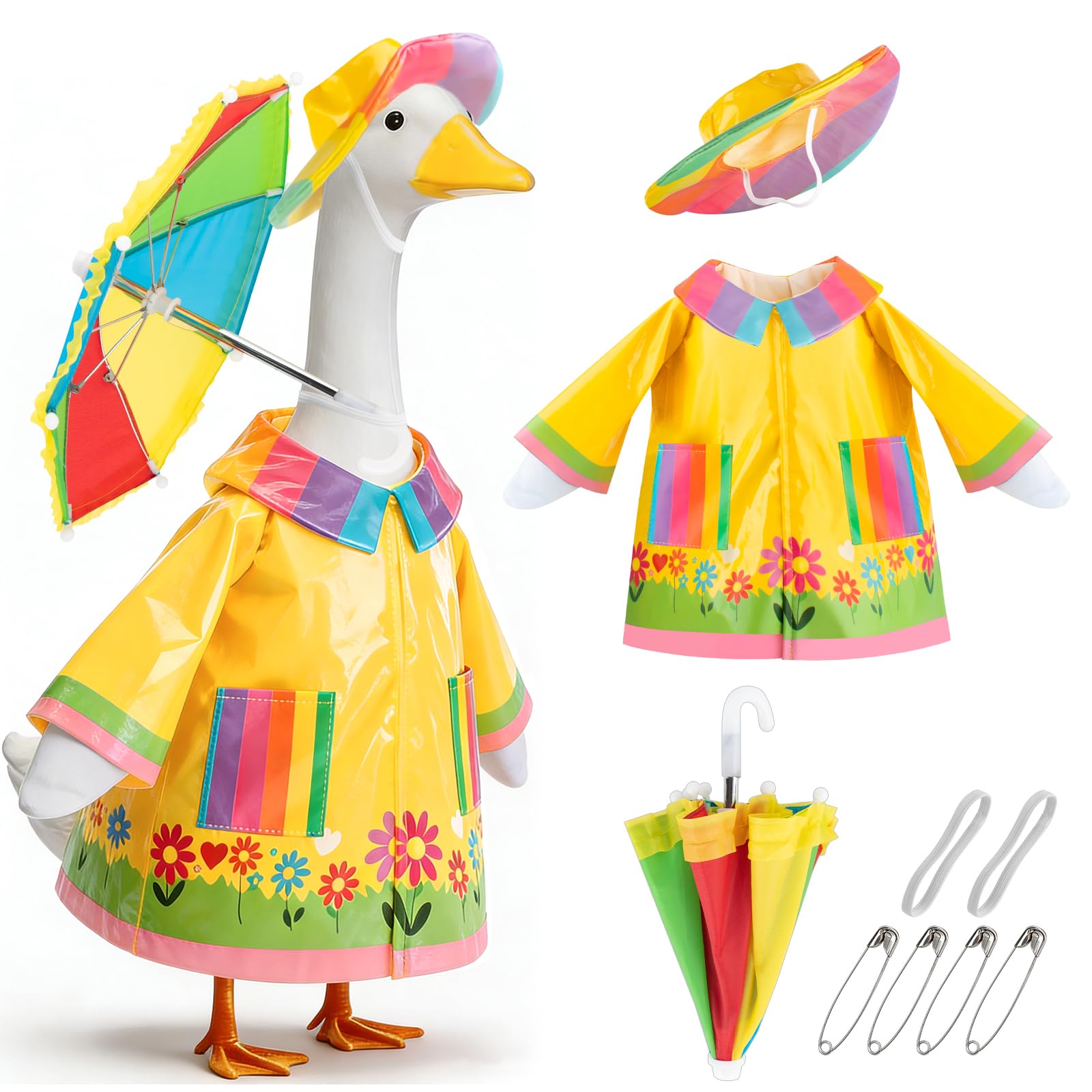 TAZKZZY Raincoat Porch Goose Outfits, Spring Goose Clothes for Garden Decor