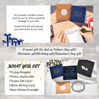 VNOX Gift for Dad from Daughter Son Silver Stainless Steel Cuban Link Chain Bracelet Day Father Birthday Valentines Ideas for New Daddy Stepdad,8.3 Inches