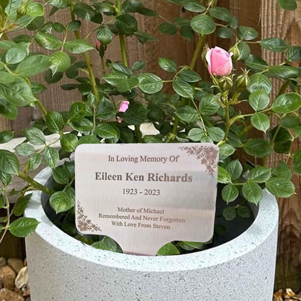 Signxuni Engraved Memorial Plaques for Outdoors, Stake Mounted Metal Plaque