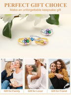 Custom4U Sterling Silver Rings for Women Personalized Name Ring