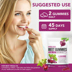 2 Pack Beet Root Gummies Enriched with 200mg CoQ10 & Beet Root Extract for Blood Pressure, Heart Health Support, Energy Level Suport, Promoting Nitric Oxide, W/ Vitamin B12, C, Sugar-Free | 90 Chews