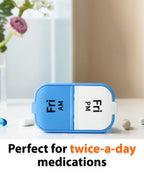 Extra Large Weekly Pill Organizer - XL Vitamin Holder with 7 Detachable AM PM Compartments - Portable Medicine Dispenser for Home and Travel, Big Supplement Container for Weekly or Daily Use, Rainbow