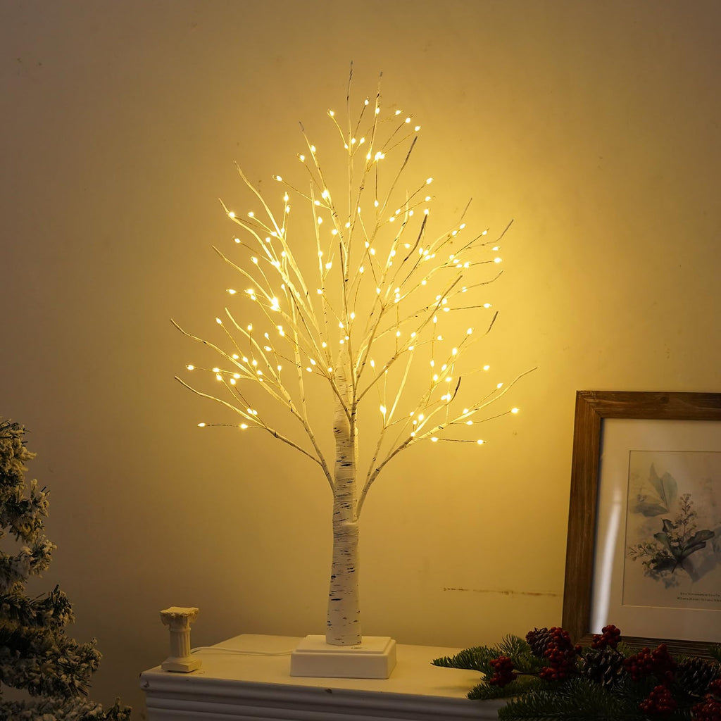 PXBNIUYA 144 LED Birch Tree Lights with Remote Control and Timer-Warm White