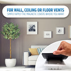 Powerful Magnetic Vent Covers (3-Pack) that Will Never Fall Off (Upgraded Design) - for Sealing Floor/Wall/Ceiling Registers of Width 5.25" to 6", Length 13.25" to 14" | Vent Not Included | White