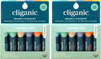 Cliganic Organic Lip Balm Set (2 Packs of 6 Tubes), 100% Natural Moisturizer for Cracked & Dry Lips