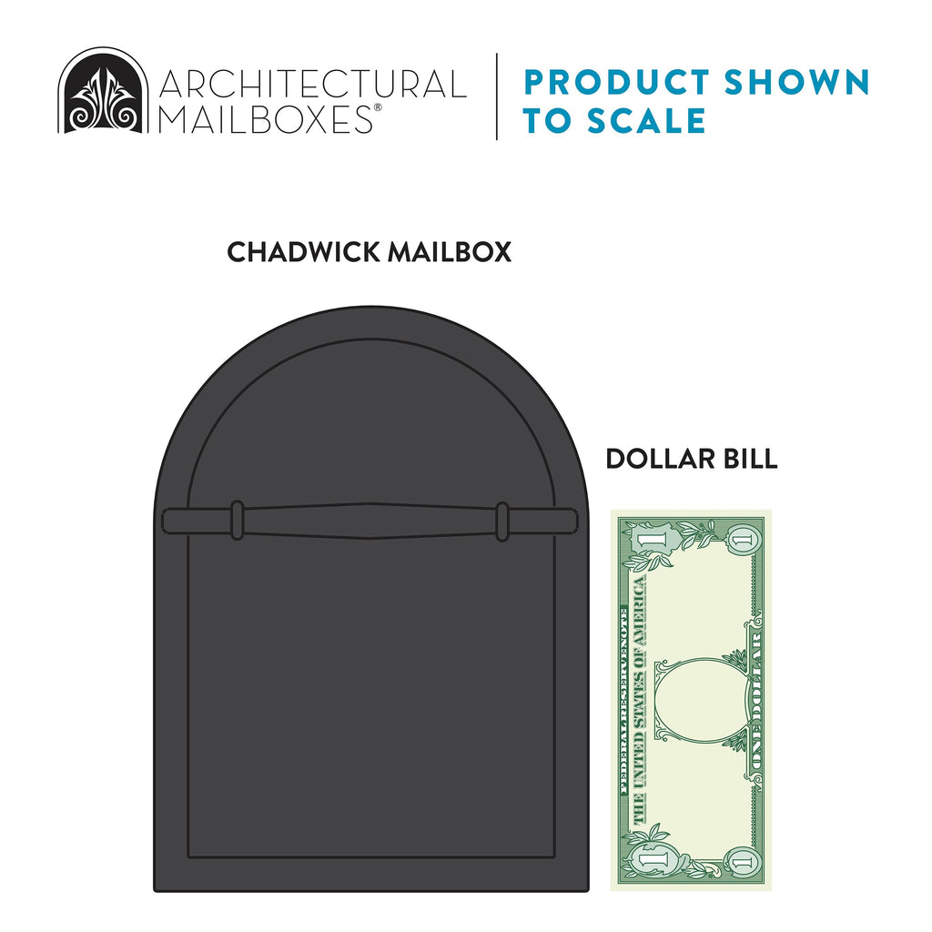 Architectural Mailboxes Chadwick Galvanized Steel Post Mount Mailbox, 8950B-10, Black, Medium Capacity