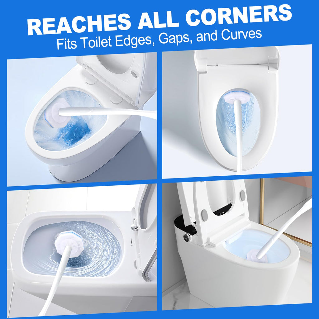 Zeefpod 200 Count Disposable Toilet Brush,Toilet Cleaner Wand Refills Compatible with Most Toilet Brushes- No Falling Apart, Fresh Fragrance，4X Cleaning Power，Bathroom Cleaning.