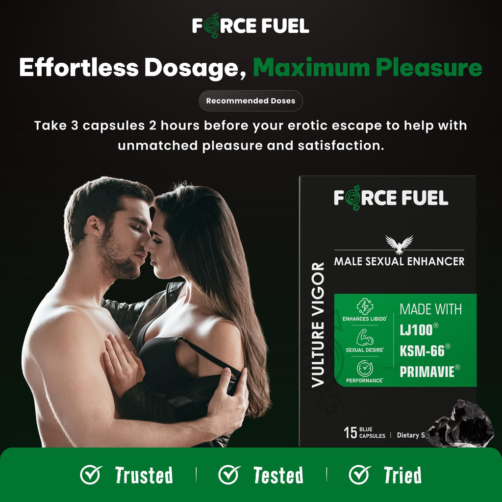 Sex Pills for Men – Last Longer in Bed and Enhance Erection Sensitivity – Includes Lab-Tested LJ100 Tongkat Ali, KSM-66 Ashwagandha & Primavie Shilajit – 15 Caps for Men Aged 20-60 – Vulture Vigor