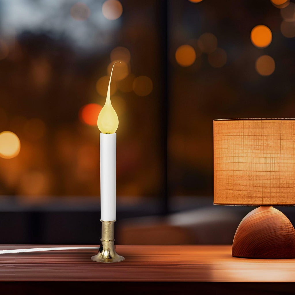 Creative Hobbies® Country Style Incandescent Silicone Dipped Candle Light Bulbs (Pkg of 10 Bulbs) ~ 5 Watt Pearlized Silicone, Gold Glow