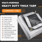 Keten Tarps Heavy Duty Waterproof 12x20 Feet, Extra Thick 16 Mil (Silver)